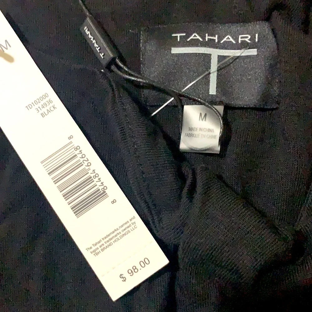 NWT T TAHARI black key hole maxi dress size M